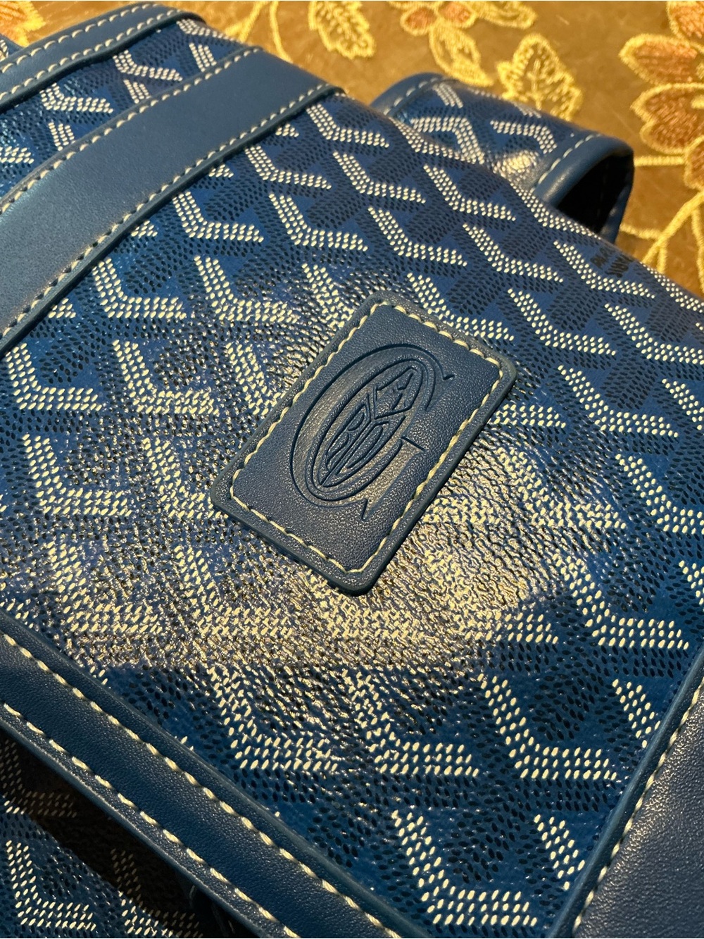 Goyard Blue Chevron Backpack - Picture 4 of 7